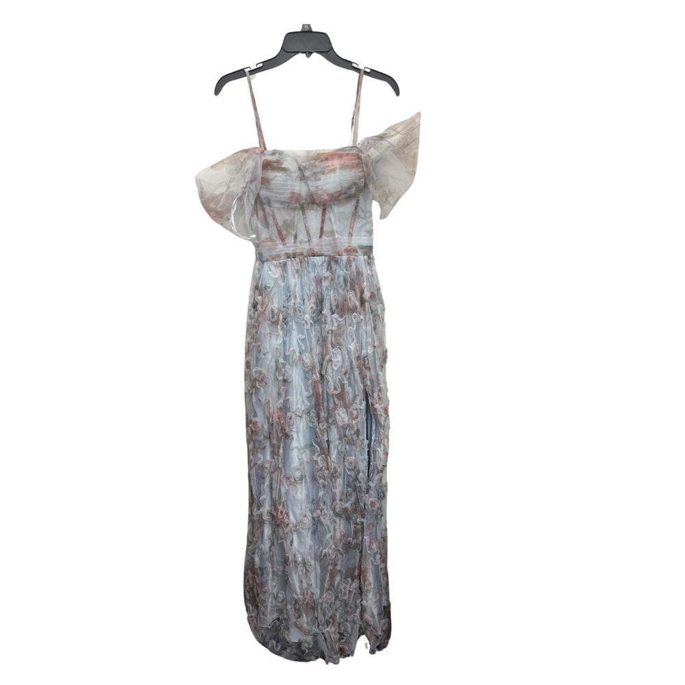 VIPGIRL Blue Floral Maxi Dress Size 4 - Women's Formal Gown